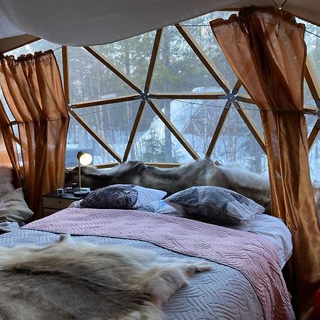 Aurora Igloo Fireplace-Heated Tents In A Secret Forest With Private Jacuzzi And Shared Sauna Bathroom And Dog Friendly โรวานิเอมิ ภายนอก รูปภาพ