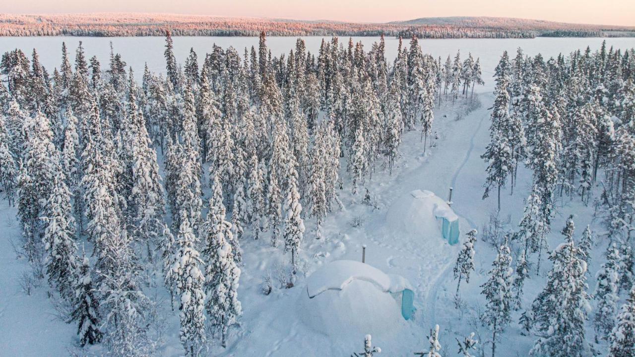 Aurora Igloo Fireplace-Heated Tents In A Secret Forest With Private Jacuzzi And Shared Sauna Bathroom And Dog Friendly โรวานิเอมิ ภายนอก รูปภาพ