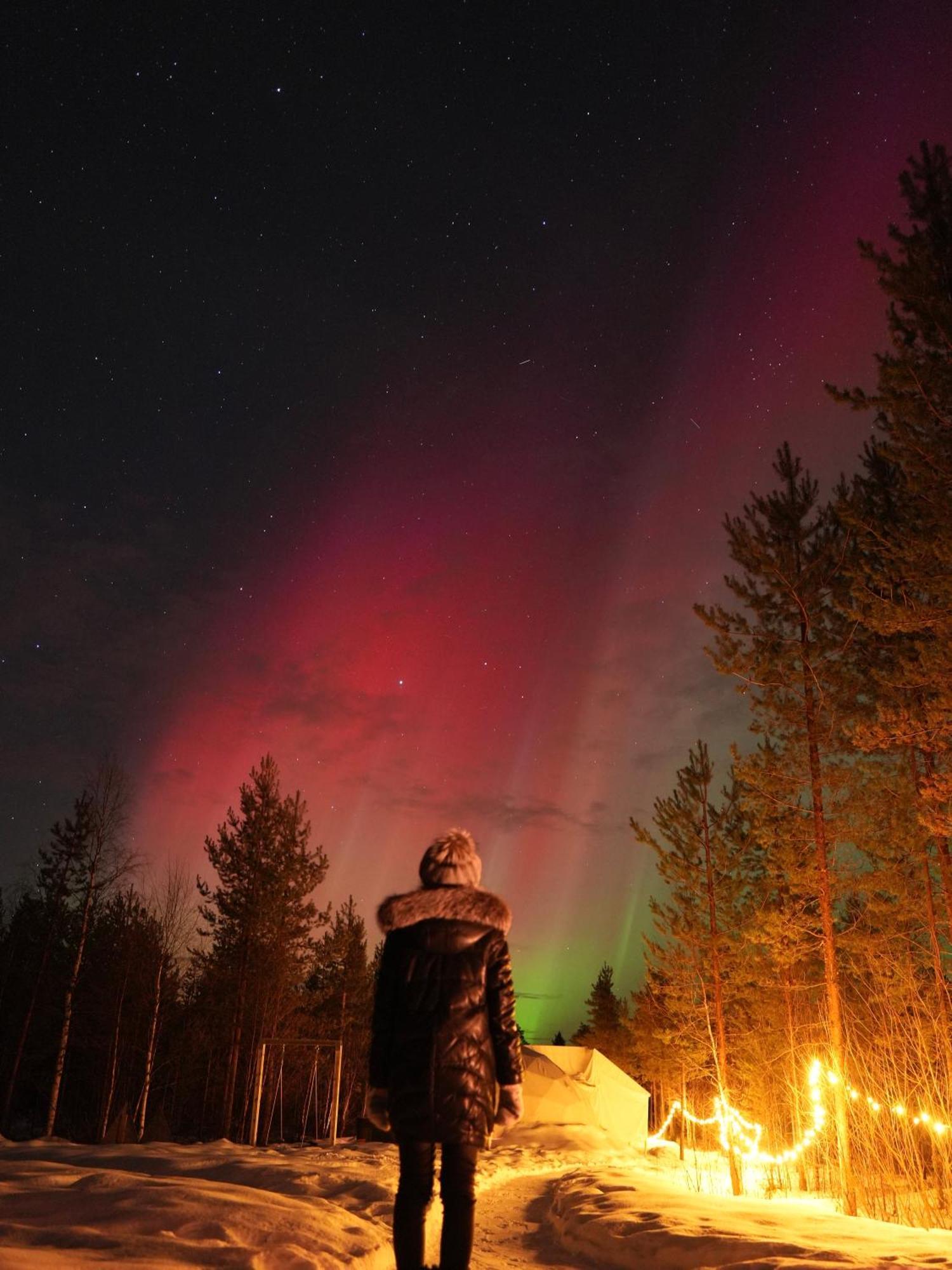 Aurora Igloo Fireplace-Heated Tents In A Secret Forest With Private Jacuzzi And Shared Sauna Bathroom And Dog Friendly โรวานิเอมิ ภายนอก รูปภาพ